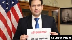 Marco Rubio aboga por la libertad de Ferrer. Foto tomado de Twitter @MarcoRubioCuba.