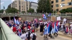 Marcha en apoyo a los cubanos de la isla se dirige a la embajada de Cuba en Washington