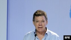 Juan Manuel Santos durante su discurso inaugural en la Cumbre de las Américas