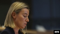 La actual canciller de Italia Federica Mogherini, candidata a suceder a Catherine Ashton al frente de la diplomacia europea.