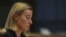 La actual canciller de Italia Federica Mogherini, candidata a suceder a Catherine Ashton al frente de la diplomacia europea.