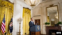 El presidente Barack Obama en la conferencia de prensa.