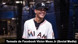 Víctor Mesa Jr. comenzó con los Miami Marlins el 22 de octubre de 2018, cuando firmó como agente libre internacional junto a su hermano Víctor Víctor Mesa. 