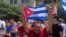 Manifestación frente a embajada de Cuba en Washington. (Foto: Michelle Sagué)