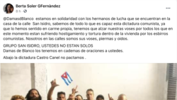 Damas de Blanco se solidarizan con el Movimiento San Isidro