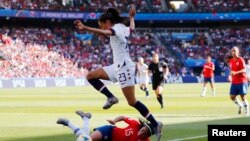 Mundial femenino partido EEUU contra Chile.