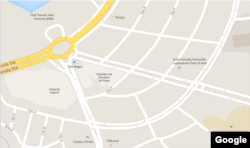 Este mapa de Google ubica a la derecha el estudio de Kcho, cerca del Instituto Superior de Arte.