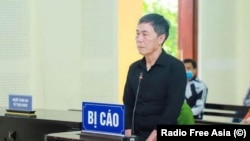 Tran Duc Thach en el juicio en Hanoi el 24 de marzo de 2021. (Radio Asia Libre).