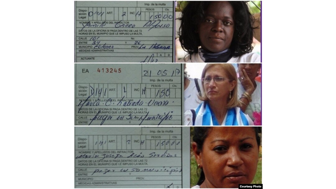 101 Domingo de represión Multan a 3 Damas de Blanco luego de varias horas de arrestos