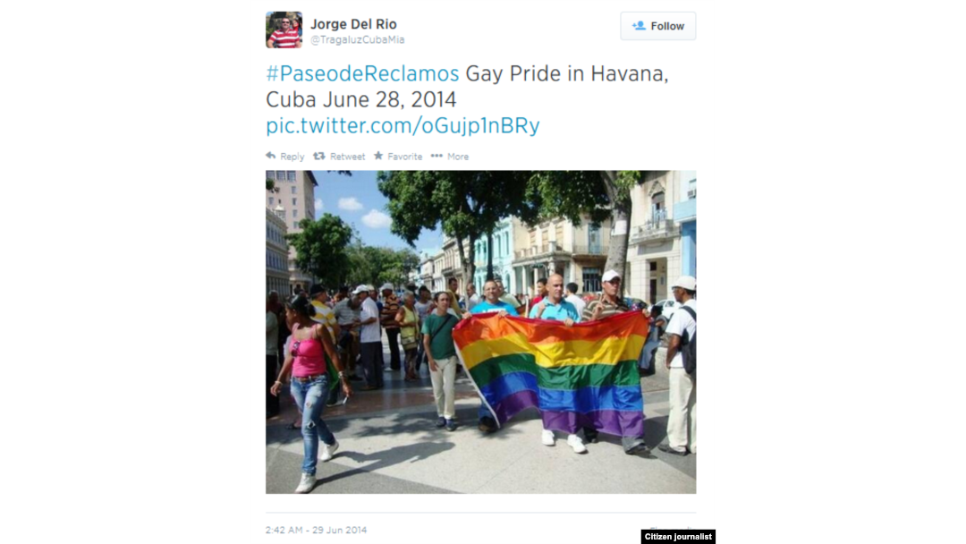La convocatoria al Paseo de Reclamos, la marcha LGBT desde el Capitolio hasta el Malecón, incluyó exigir la libertad de David Bustamante.