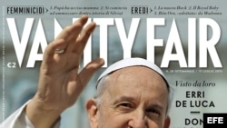 Fotografía facilitada por la revista Vanity Fair de la portada de su edición italiana protagonizada por el papa Francisco, al que ha elegido "hombre del año". La revista dedica al pontífice la portada de su último número, que saldrá mañana