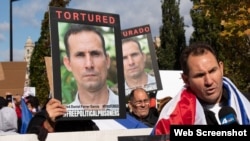 Manifestantes exigen la liberación de José Daniel Ferrer. 