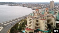 Vista aérea del Hotel Nacional de Cuba, fundado hace 75 años y uno de los 25 palacio-hoteles del mundo.