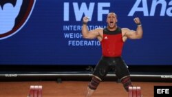El cubano chileno Arley Méndez, campeón mundial en la categoría de los 85 kilos. 