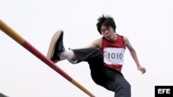 Atleta chino. Foto de archivo