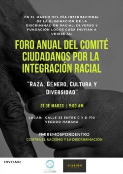 Programa de Foro Anual Raza Género Cultura y Diversidad /Facebook de Juan Antonio Madrazo