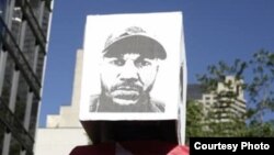 Activistas cubanos en NY exigen la liberación del rapero Maykel Castillo “Osorbo”. (Imagen de ProActivo Miami).