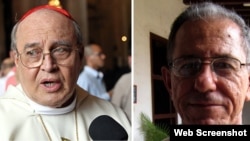 Jaime Ortega y Alamino (izq.) fue sustituido por Juan de la Caridad García Rodríguez, arzobispo de Camagüey. 