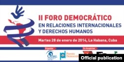 Logo del II Foro Democrático de Relaciones Internacionales y Derechos Humanos.