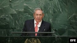 Raúl Castro durante su discurso en la Cumbre de Desarrollo Sostenible de la ONU.