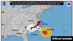 Cono de trayectoria huracán Florence 8.00 PM, sept.12
