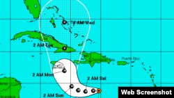 Trayectoria del huracán Matthew. (NOAA)
