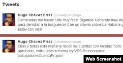La cuenta en Twitter de Chávez.