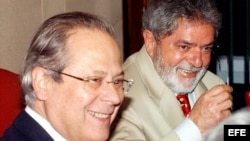 José Dirceu, con el expresidente Lula.