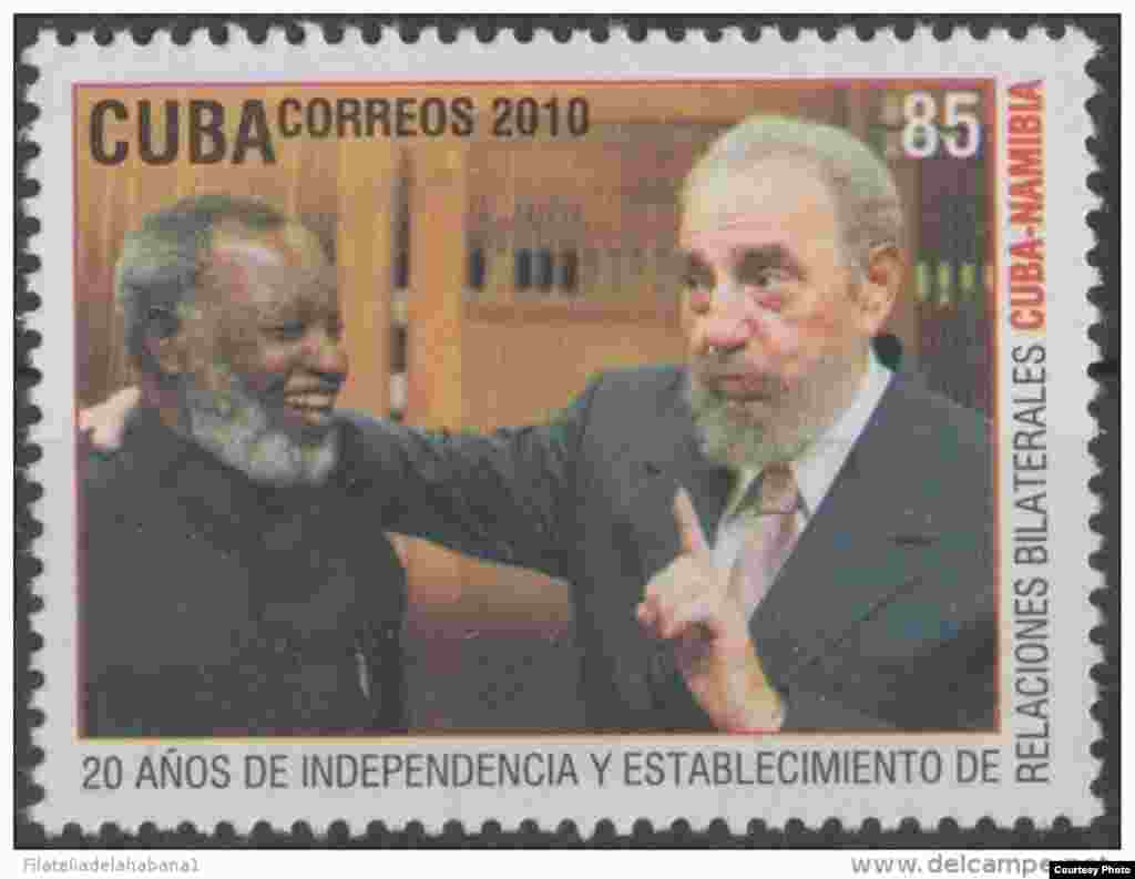 Sello emitido en 2010 con Fidel Castro