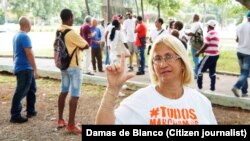 María Cristina Labrada, Dama de Blanco arrestada en La Habana el 1 de febrero de 2018. ARCHIVO. Enero 9 de 2016.