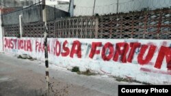 Cartel en Montevideo, Uruguay, recuerda al preso político cubano Armando Sosa Fortuny (Cortesía: Asamblea de la Resistencia Cubana)
