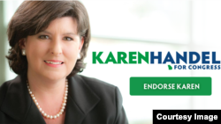 Fotografía de propaganda electoral en la página oficial de la republicana Karen Handel.