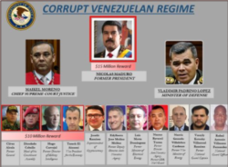 Recompensa por funcionarios del régimen venezolano.