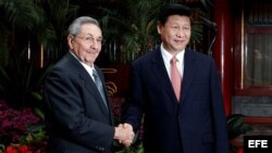 Raúl Castro (izq) y el presidente chino Xi Jinping.