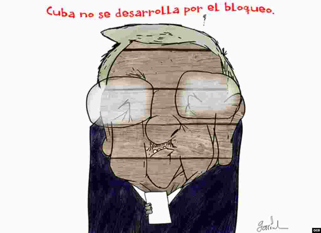 Garrincha's cartoon about Raul Castro in United Nations Assembly