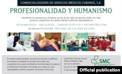 Un anuncio de la Comercializadora de Servicios Médicos Cubanos.