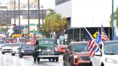 Avalancha de autos en el coraz n de Miami con Caravana