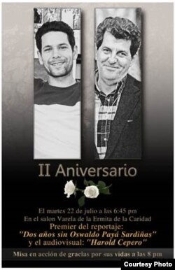 Homenaje a Oswaldo payá y Harol Cepero, II aniversario de sus muertes.