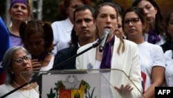 Fabiana Rosales, esposa del presidente interino de Venezuela, Juan Guaidó. (AFP).