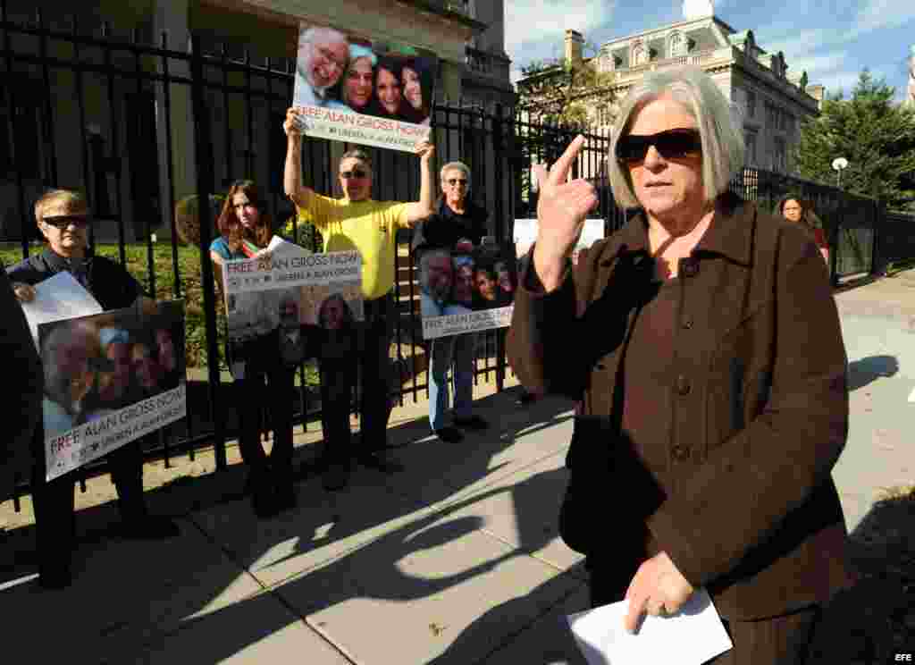 Judy Gross, esposa del estadounidense Alan Gross, que cumplió 5 años preso en Cuba.