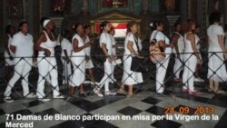 Más de 60 Damas de Blanco en misa por día de la Virgen de las Mercedes