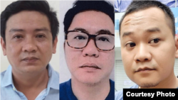 Periodistas de Radio Free Asia en Vietnam con más cargos en su contra: Nguyen Thanh Nha, Nguyen Phuoc Trung Bao y Doan Kien Giang, de izquierda a derecha (RFA).