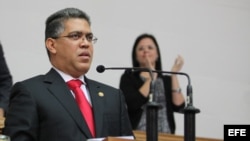 Archivo - Elías Jaua, durante una intervención en la Asamblea Nacional en Caracas (Venezuela). 