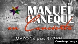 Manuel Paneque, cartel promocional para concierto en Kendall.