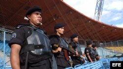 Fotografía de archivo de miembros de las unidades especiales de la Policía Nacional nicaragüense.