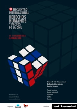 Cartel promocional para el 1er Encuentro Internacional de Derechos Humanos