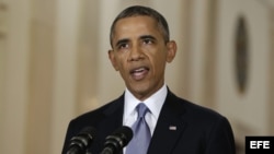 El presidente estadounidense Barack Obama se dirige a la nación el martes 10 de septiembre de 2013, en la Casa Blanca en Washington, EE.UU. 