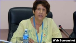 La ministra de Educación de Cuba, Ena Elsa Velázquez Cobiella.