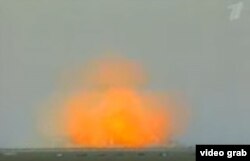 Vista del ensayo de la bomba rusa AVBPM,"el padre de todas las bombas" no nucleares. (Youtube)