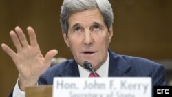 El secretario de Estado estadounidense, John Kerry, comparece en una audiencia ante el Comité de Relaciones Exteriores del Senado